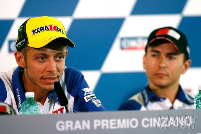 Lorenzo details iconic Rossi battle: “He said ‘I win or we both crash’”