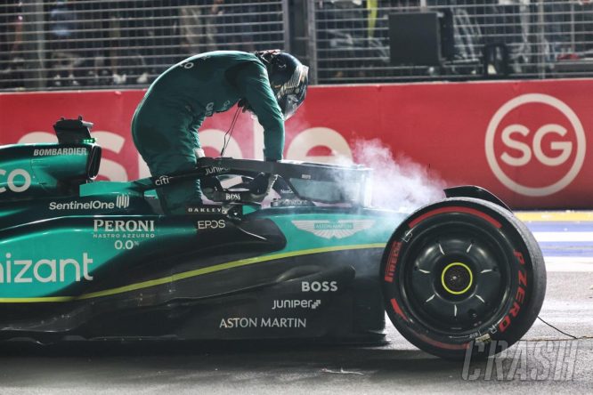 &#8216;Sore&#8217; Stroll out of Singapore Grand Prix after huge crash
