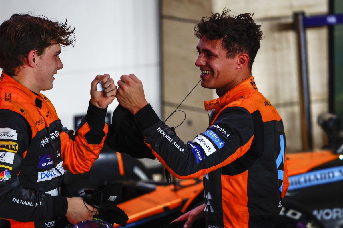 Lando Norris has celebrated standing on three successive podiums as the McLaren driver took P3 at the Qatar Grand Prix – but could not quite pull off&#8230;