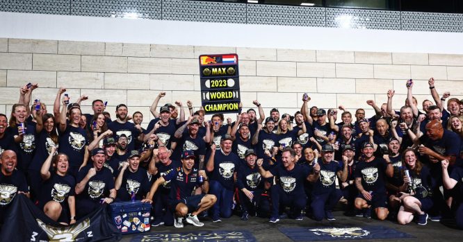 Verstappen receives present as Red Bull celebrate third Drivers&#8217; title