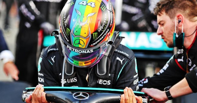 Hamilton reflects on ‘nerve-wracking’ pride flag helmet debut