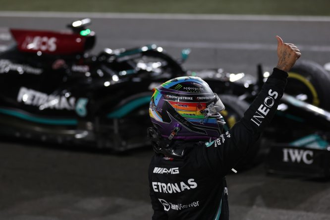 Hamilton ‘very proud’ to have worn pride helmet in first Qatar GP