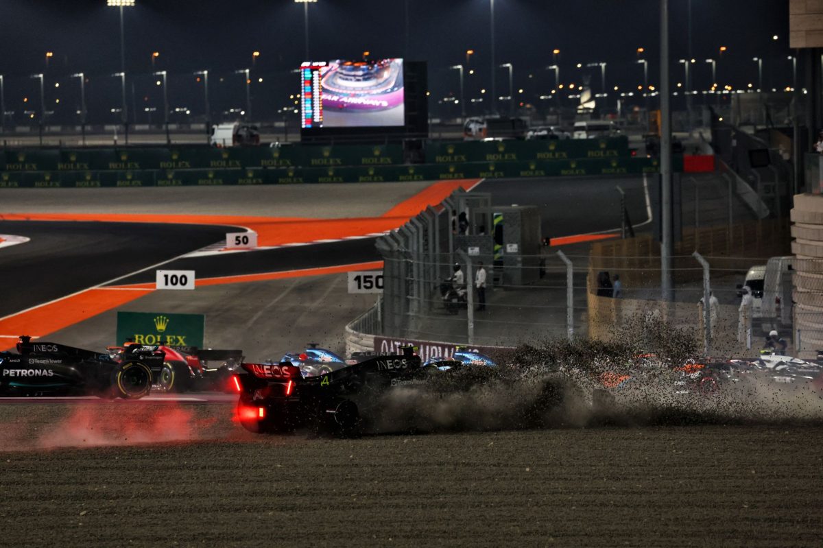 Mercedes drivers collide in Qatar GP dominated by Verstappen