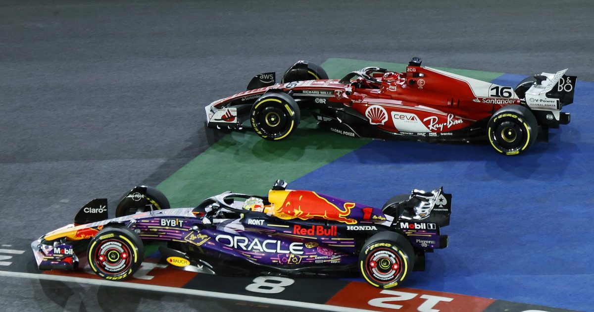 Motor Racing Drama: Verstappen&#8217;s Bold Move: The Controversial Leclerc Las Vegas Overtake