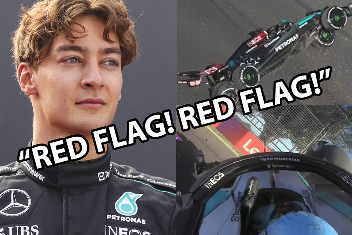 Russell's Desperate Plea: The Terrifying Call for a Red Flag in a Heart-Stopping Crash