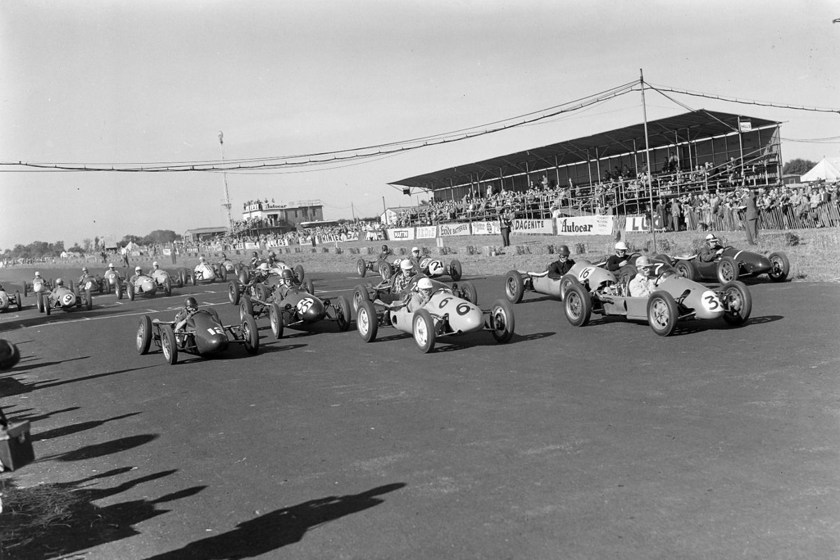 The 500cc F3 machines celebrating Castle Combe's 500th car racing event