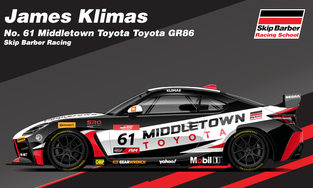 Rising Talent Klimas Revs Up with Skip Barber Racing for Exciting 2024 Toyota GR Cup North America Season