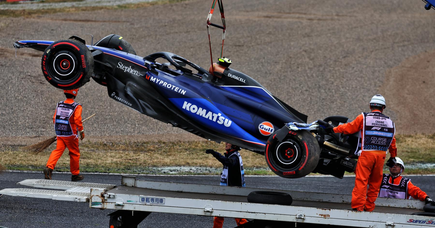 Williams reveal chassis condition after Sargeant's Japan crash