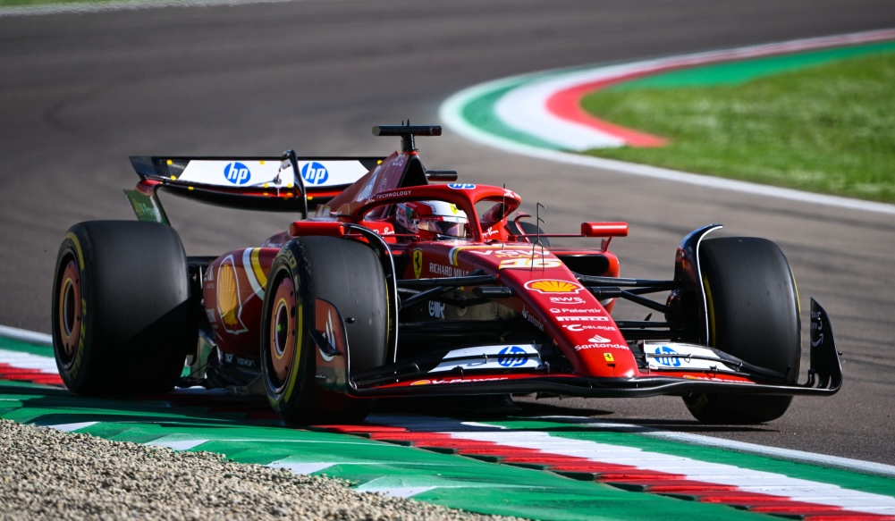 Leclerc keeps Ferrari ahead in second Imola practice