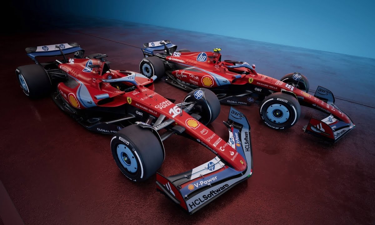 Sleek and Bold: Ferrari Transforms the Track with Blue-Infused Livery at F1 Miami GP