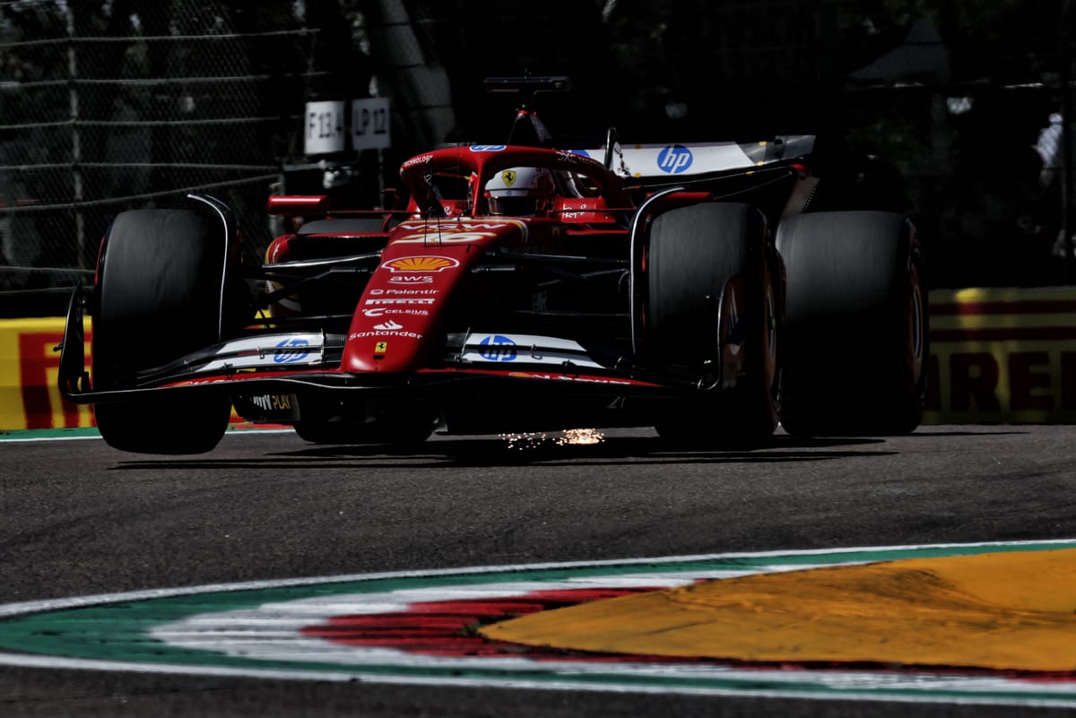 Upgraded Ferrari fastest in Imola FP1, Verstappen off twice