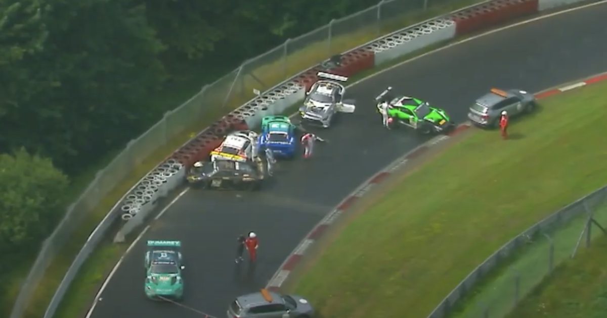 Nürburgring race red-flagged after scary multi-car shunt