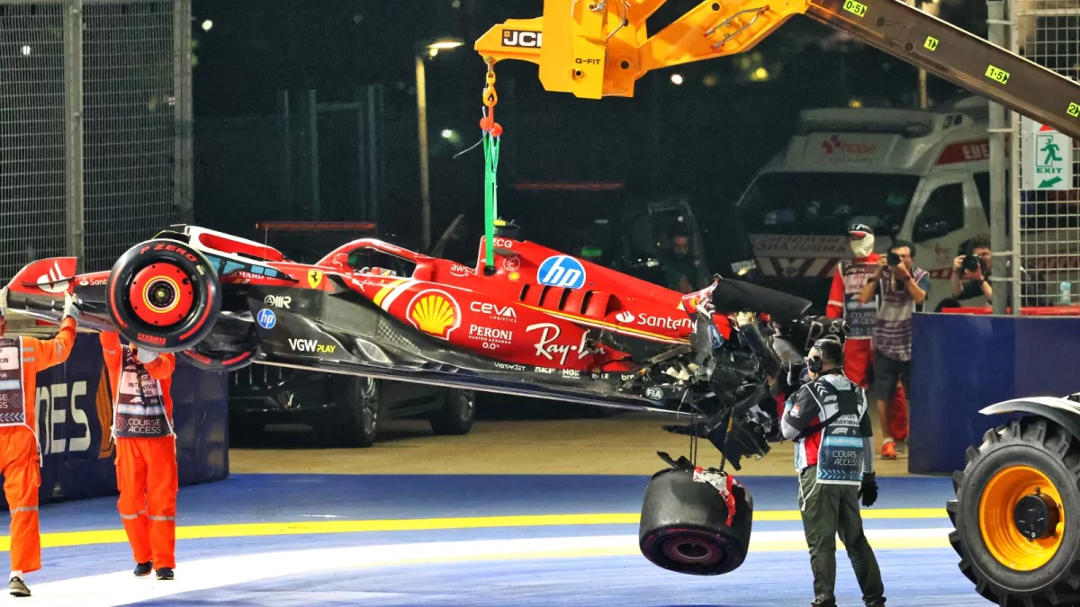 Carlos Sainz admits to driver error after F1 Singapore GP qualifying crash