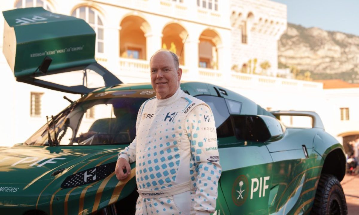 Prince Albert II of Monaco drives Extreme H car