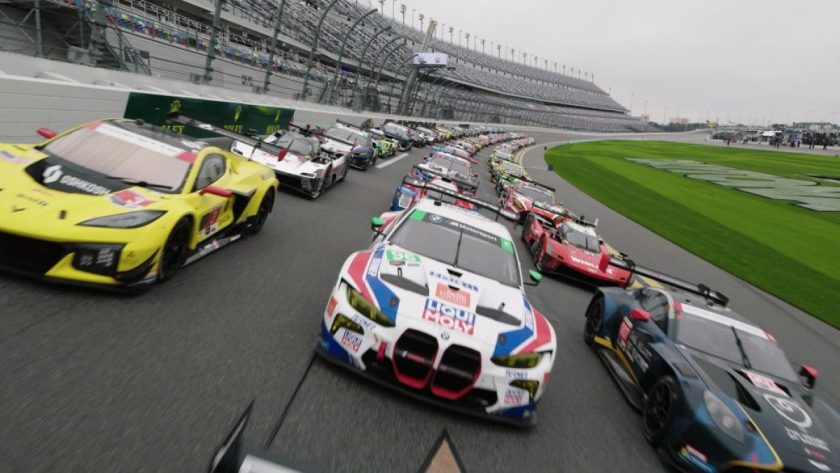 Capturing the Thrilling Action: A Bird's Eye View of the Rolex 24 Field from Above