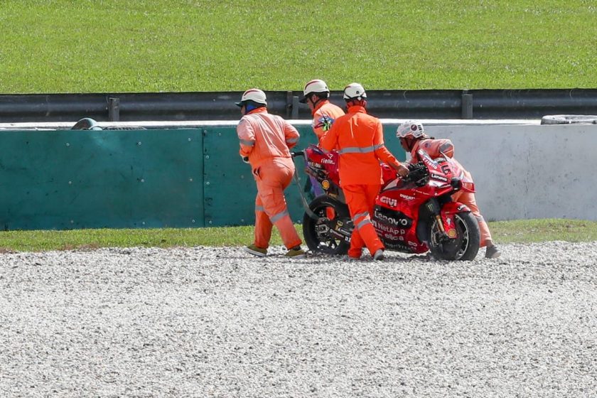 High Drama Unfolds: Bagnaia and Marquez Suffer Crashes at Sepang MotoGP Test