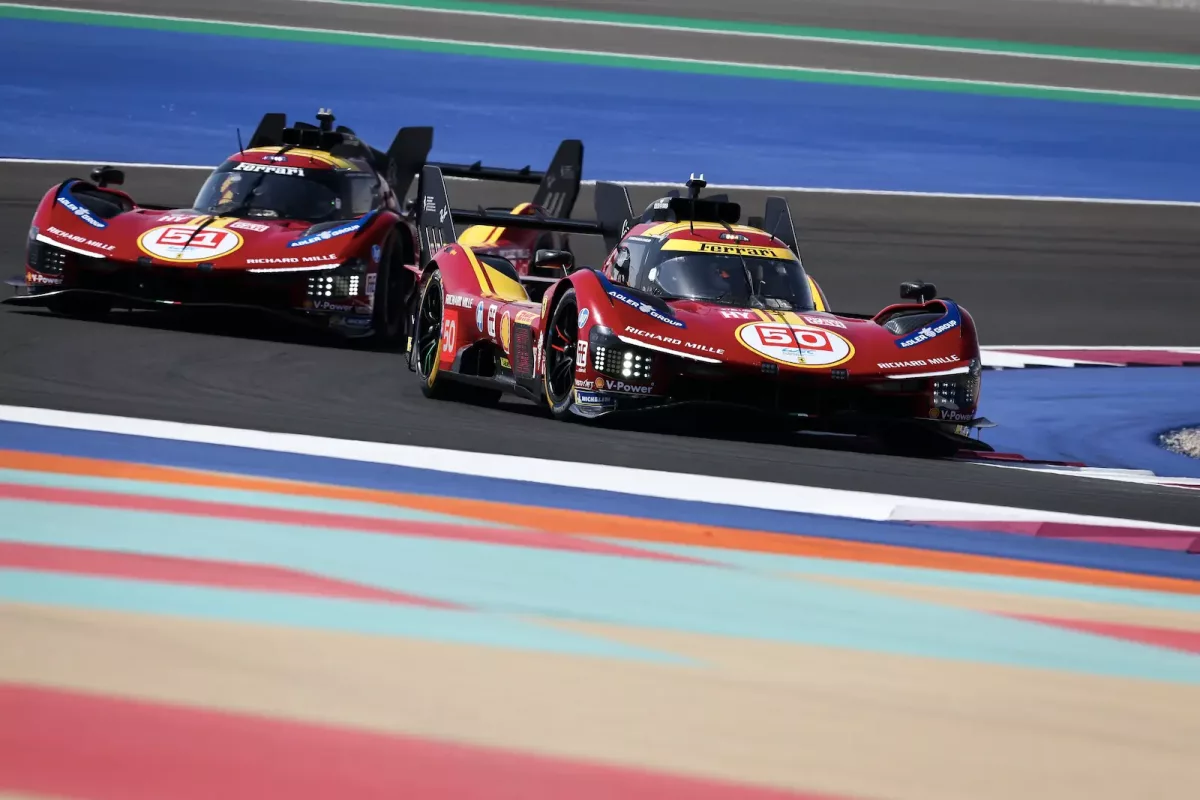 Antonio Fuoco heads Ferrari 1-2-3 in wet WEC FP3 in Qatar