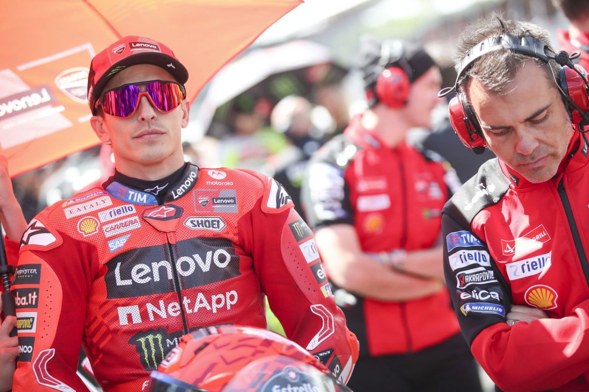 Marc Marquez experiences a thrilling ride at the British MotoGP like a water park