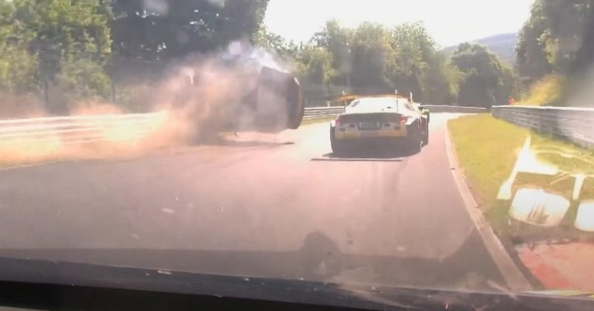 Aston Martin flips in shocking Nordschleife crash