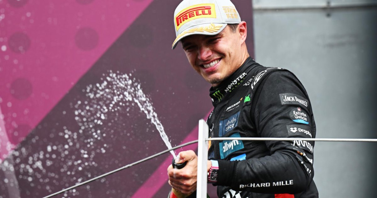 Lando Norris victory celebrations halted by 'painful collision'