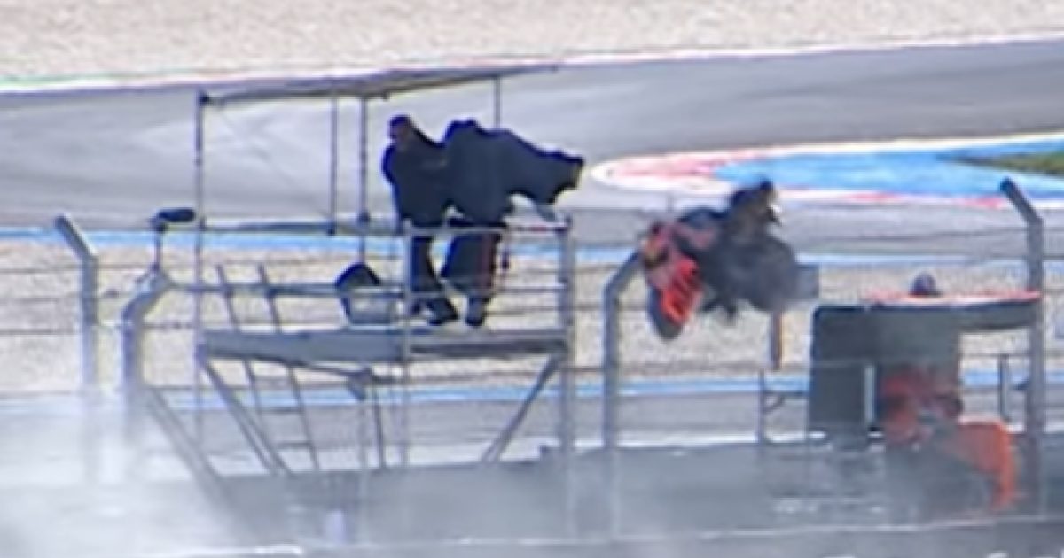 Miraculous Escape: Cameraman Dodges Flying Bike in Terrifying MotoGP Crash