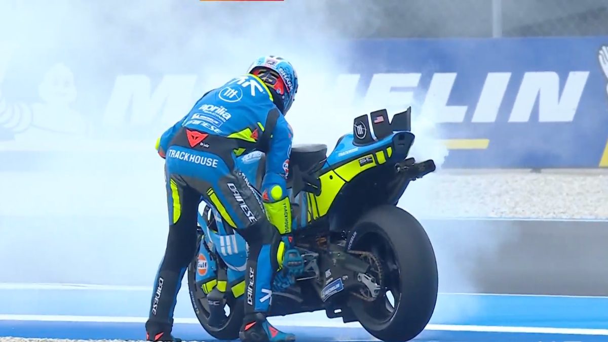 Explosive Drama: Aprilia's Fiery Exit in MotoGP Hungarian GP FP1