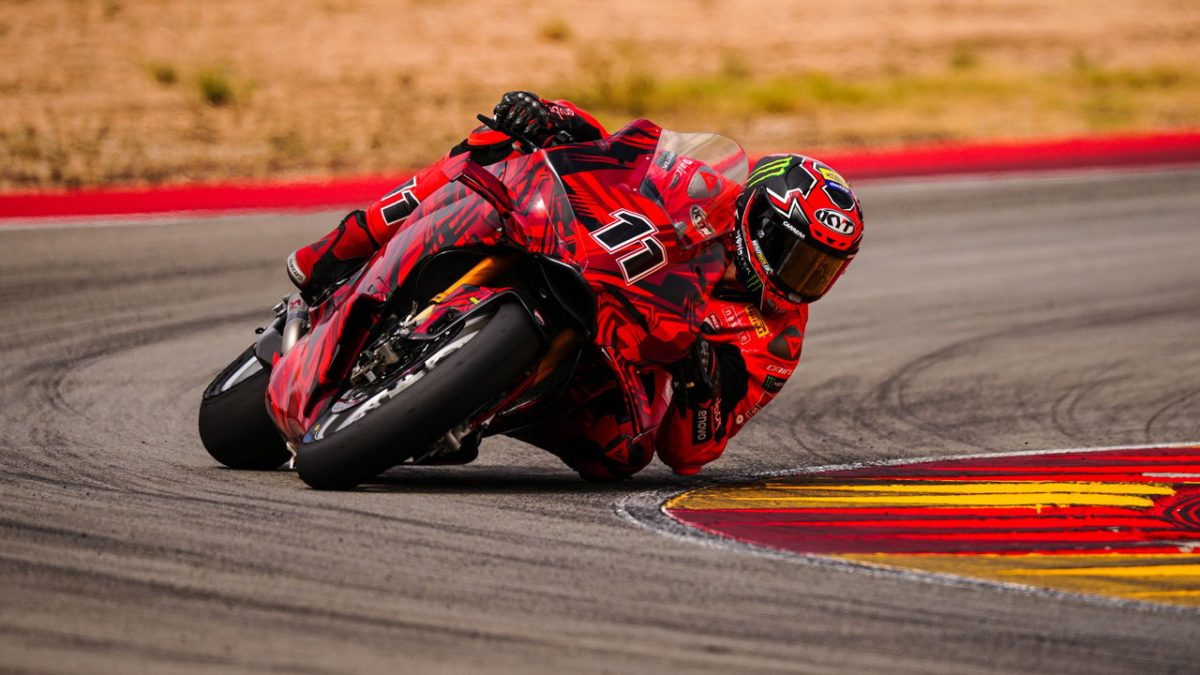 Racing Power: Nicolo Bulega Speeds into the Future with Ducati Panigale V4 Test at Aragon