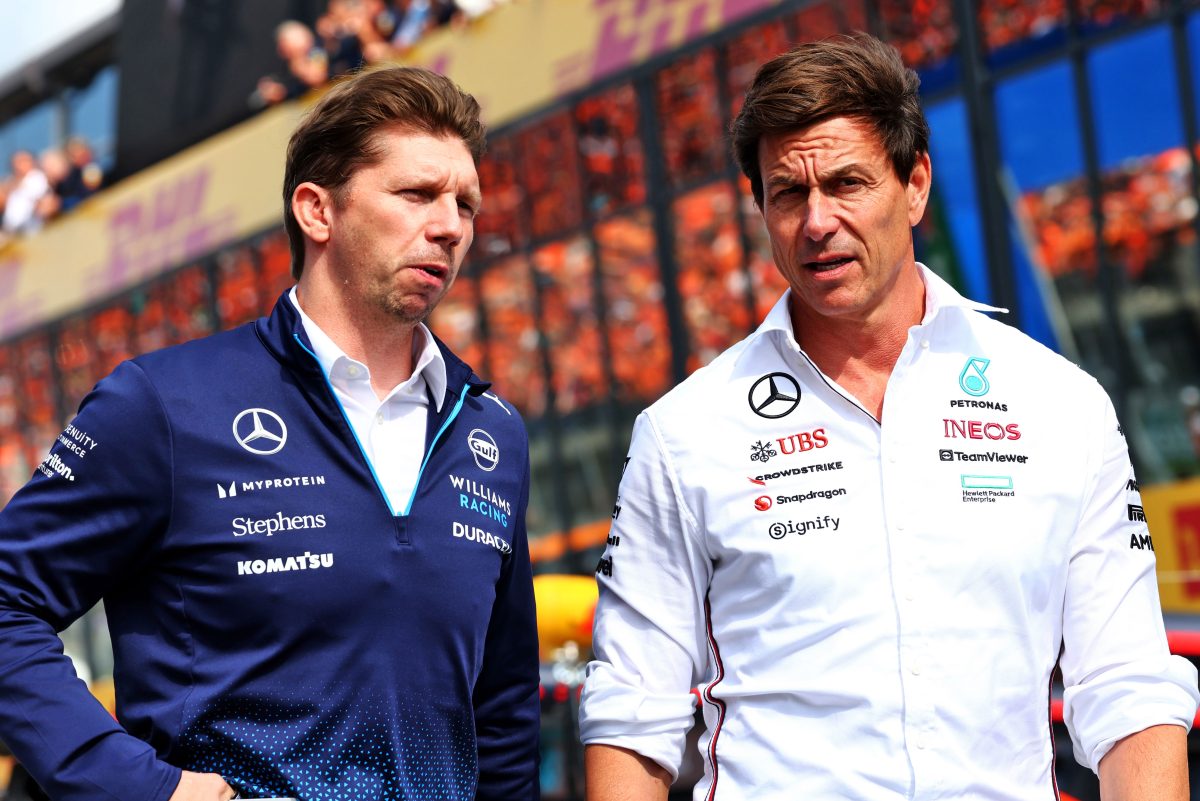Team Principal Toto Wolff Playfully Pokes Fun at Williams' James Vowles with Clever Gesture