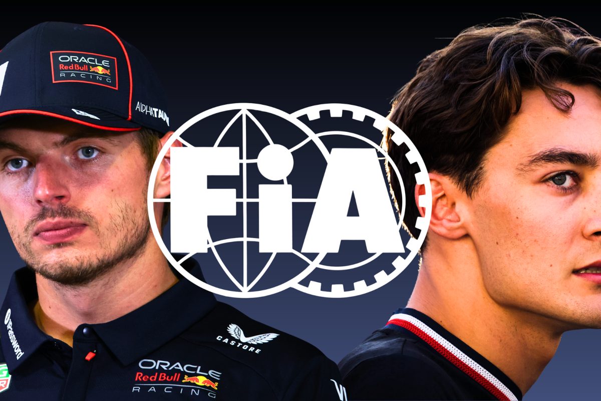 Battleground in the Neon Lights: Russell and Verstappen Face Off at Las Vegas Grand Prix Press Conference