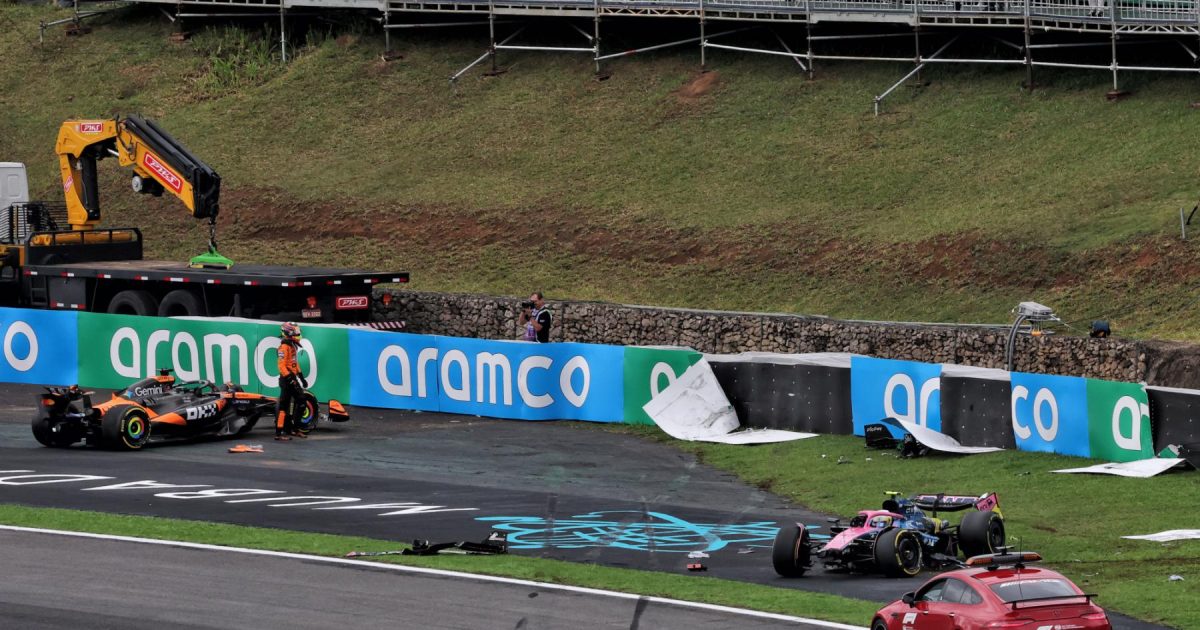 Three drivers crash out in seconds to trigger São Paulo sprint red flag