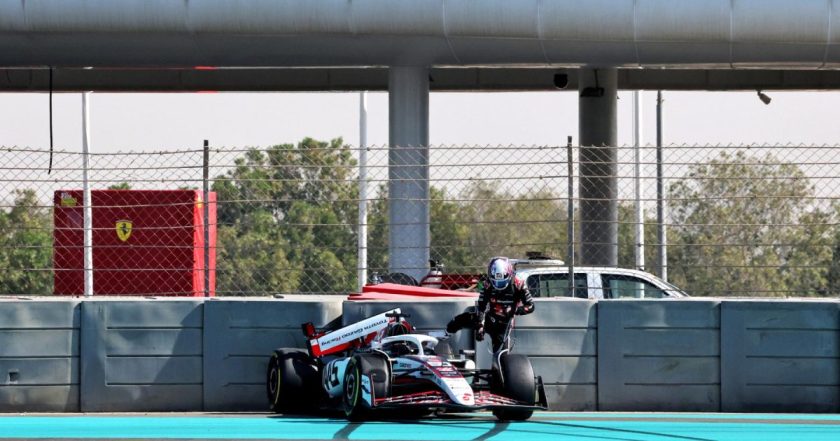 F1 post-season test disrupted by red flag after crash