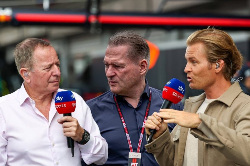 Drama on the Grid: Martin Brundle's Close Call with Jos Verstappen at F1 Gridwalk