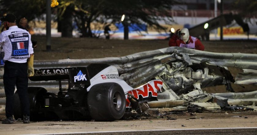 Inspirational comeback: Romain Grosjean's emotional reunion with Bahrain crash helmet