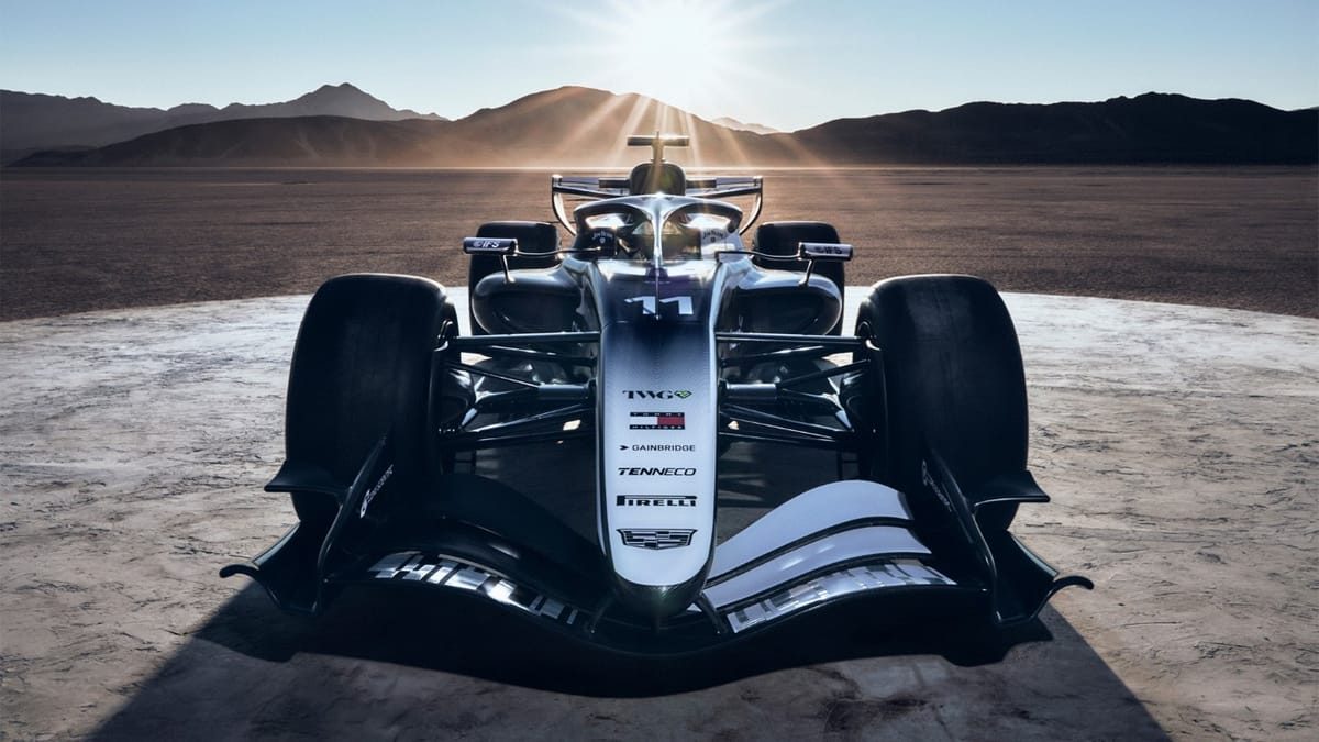 Cadillac's F1 2026 race livery unveiled in Super Bowl ad