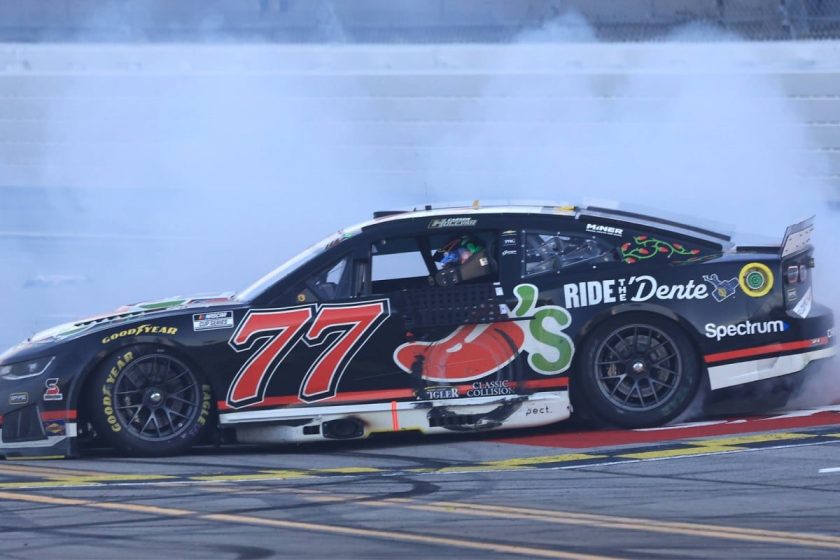 Craziest win celebration ever? NASCAR driver crashes into wall then burns out tyres