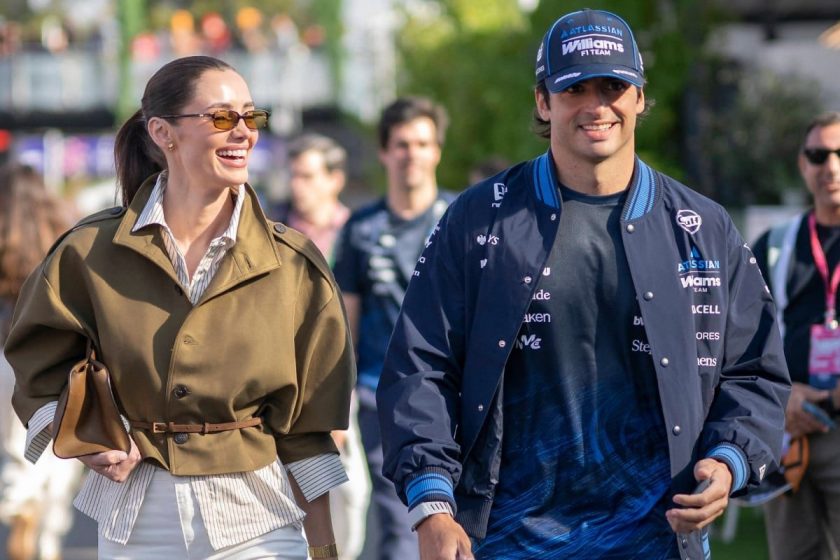 A Wardrobe Malfunction Fit for the Fast Lane: Carlos Sainz's Split Pants Spark Laughter with Girlfriend Rebecca Donaldson