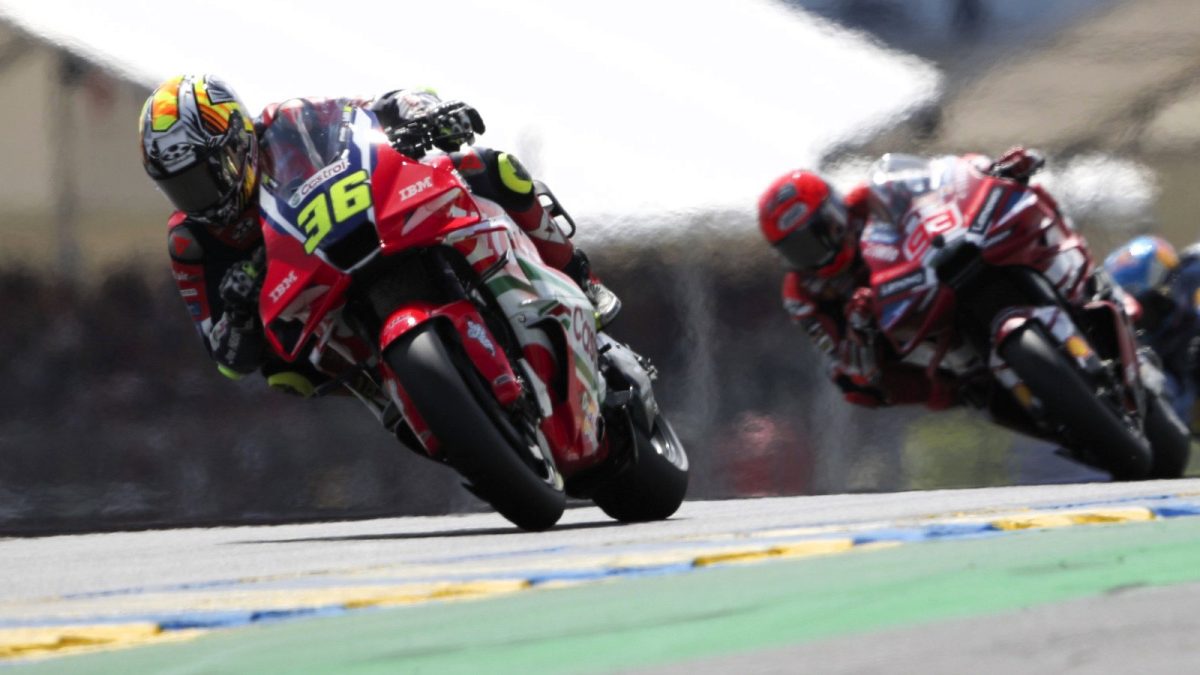Joan Mir on the Brink of Triumph: Racing Towards a Historic Podium Win at Le Mans MotoGP Sprint